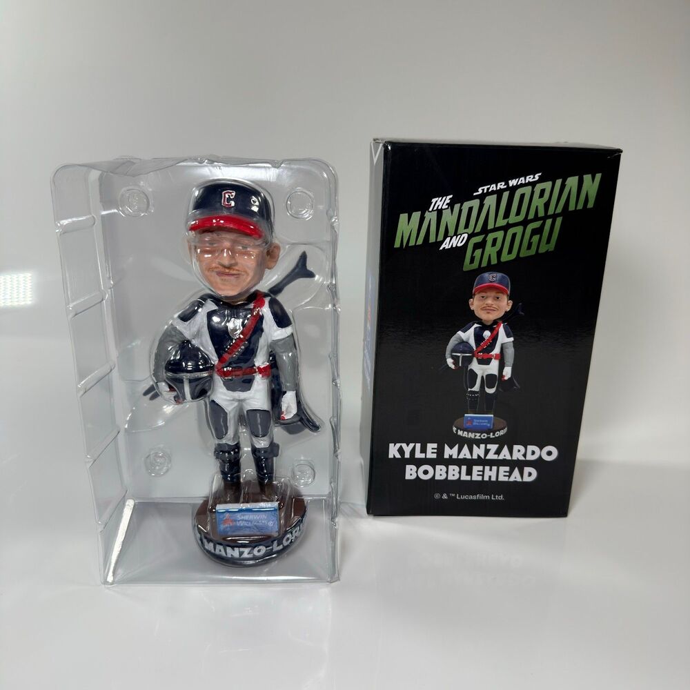 Kyle Manzardo Cleveland Guardians Mandalorian And Grogu Bobblehead SGA Star Wars